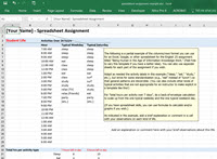 Spreadsheet example for assignment